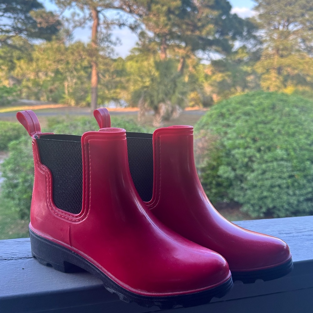 Red Rain Boots